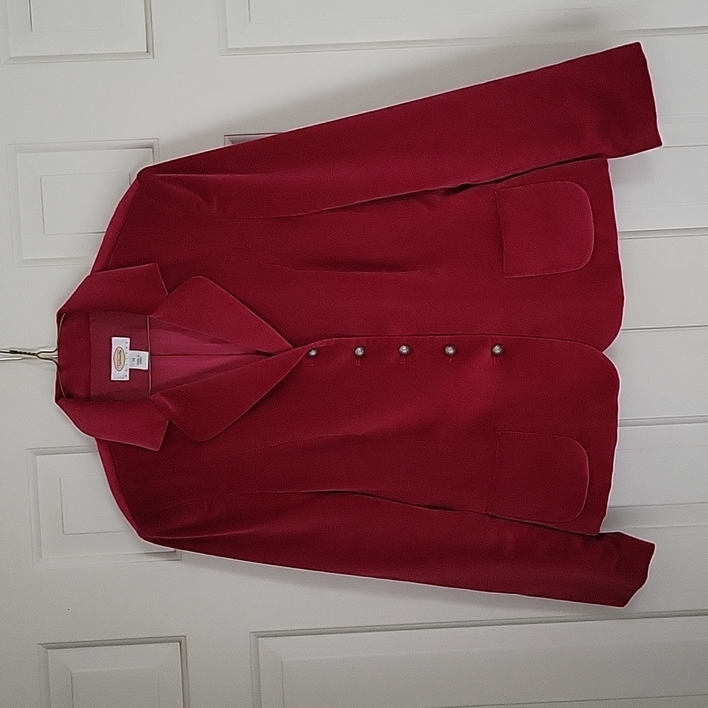 Talbots women's red velvet blazer sz 14p